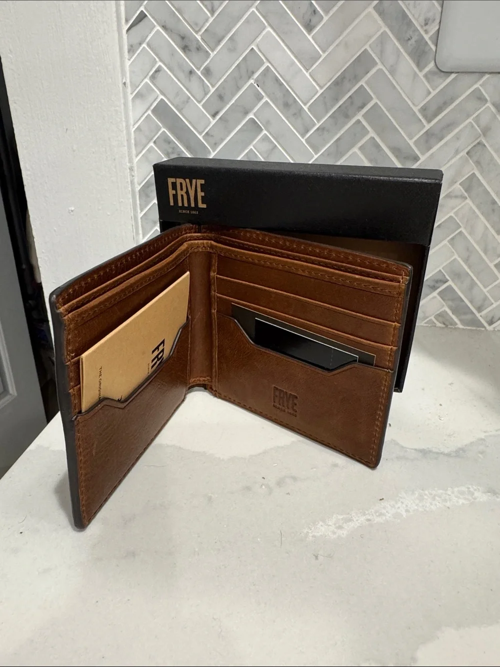 Frye Chestnut Brown Leather Wallet